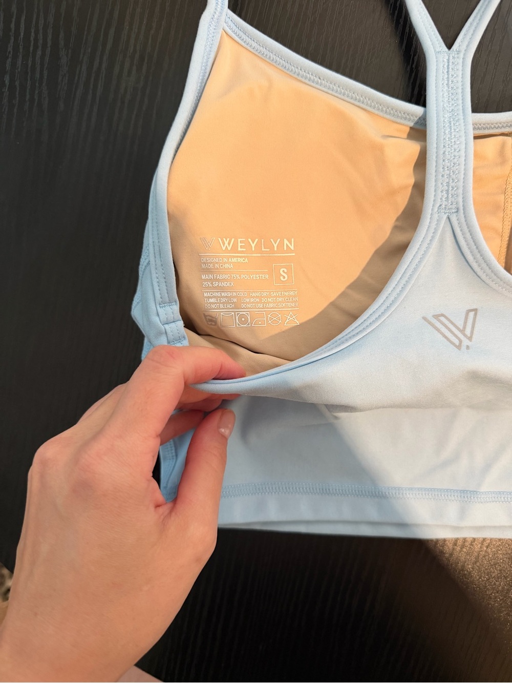 NWOT powder blue Racerback Sports Bra Crop Top - Picture 4 of 4